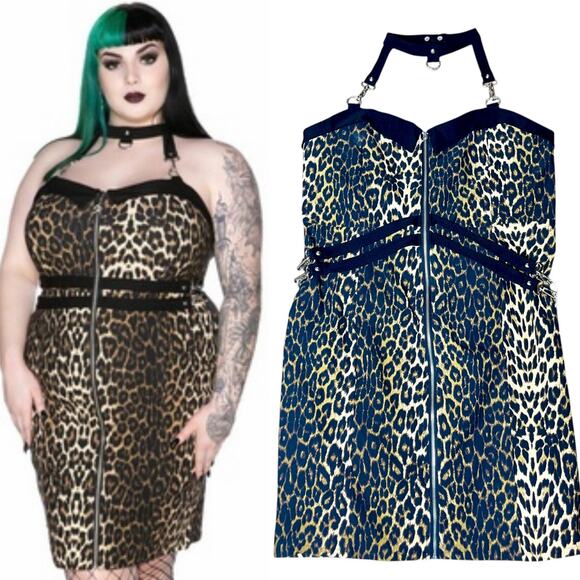 Killstar Leopard Dress Man Eater Neck Choker - Picture 1 of 16